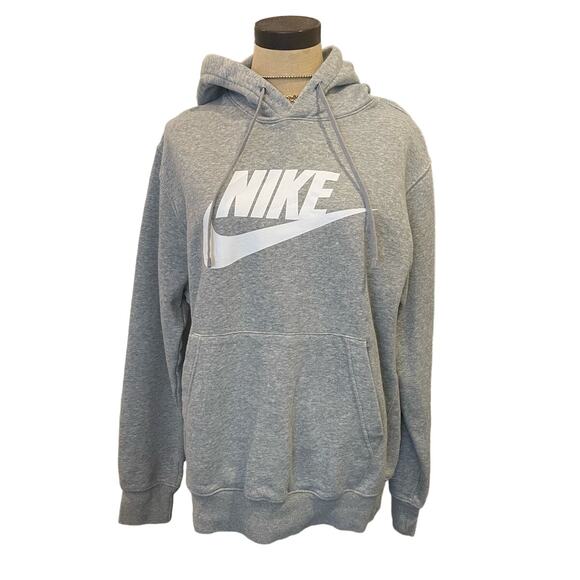 Nike Tops - NIKE Heather Gray Hoodie Sweatshirt M